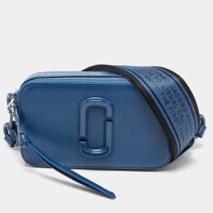 Pre Owned Marc Jacobs Blue Leather Snapshot Camera Crossbody Bag