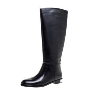 Marc By Marc Jacobs Black Leather Kip Knee Length Boots Size 39
