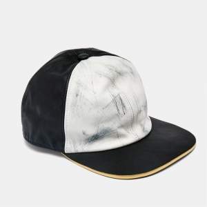 Marc Jacobs Black/White Leather Baseball Cap M