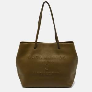 Marc Jacobs Green Leather East West Shopper Tote