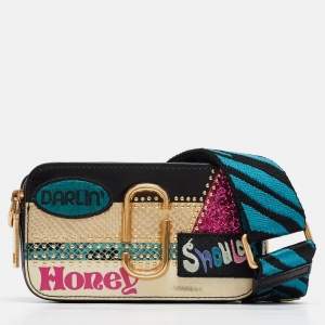 Marc Jacobs x Kaia Gerber Multicolor Patent Leather Mixed Media Snapshot Crossbody Bag