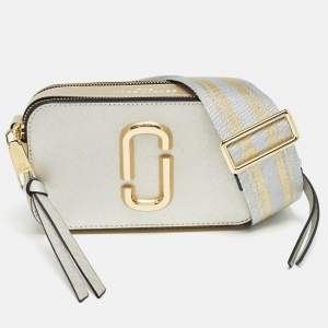Marc Jacobs Gold/Silver Leather Snapshot Camera Crossbody Bag