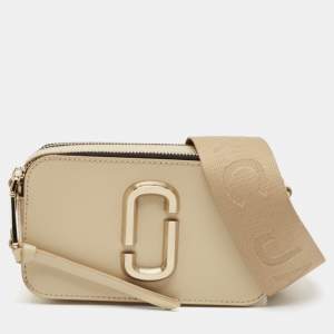 Marc Jacobs Beige Patent Leather Snapshot Camera Crossbody Bag