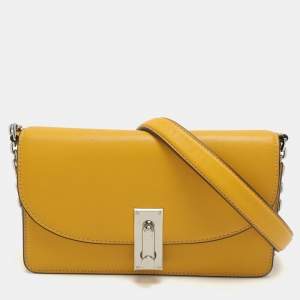 Marc Jacobs Yellow Leather Wallet On Chain