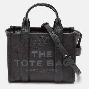 Pre Owned Marc Jacobs Black Leather Small The Tote Bag