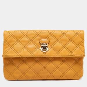 Marc Jacobs Mustard Quilted Leather Eugenie Clutch