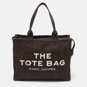 Pre Owned Marc Jacobs Black Canvas Large The Tote Bag