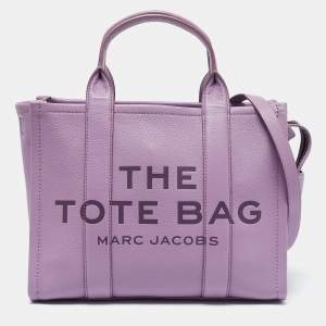 Pre Owned Marc Jacobs Purple Leather Medium The Tote Bag