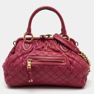 Marc Jacobs Pink Quilted Leather Stam Satchel