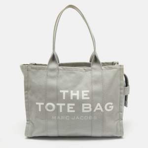 Pre Owned Marc Jacobs Grey Canvas Large The Tote Bag