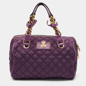 Marc Jacobs Purple Quilted Leather Westside Boston Bag