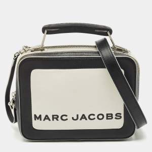 Marc Jacobs Black/White Leather The Box 20 Top Handle Bag