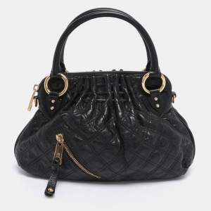Marc Jacobs Black Quilted Leather Small Cecilia Satchel