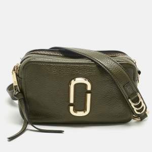 Pre Owned Marc Jacobs Olive Green Leather The Softshot 21 Camera Bag