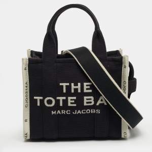 مملوكة مسبقًا Marc Jacobs The Tote Small Black/Off White Canvas Bag
