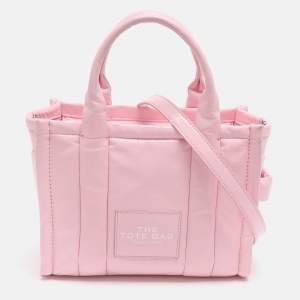 مملوكة مسبقًا Marc Jacobs The Tote Small Pink Shiny Crinkle Leather Tote
