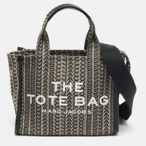 Pre Owned Marc Jacobs The Monogram Small Grey/Black Jacquard Tote