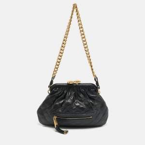 مملوكة مسبقًا Marc Jacobs Little Stam Black Quilted Leather Shoulder Bag