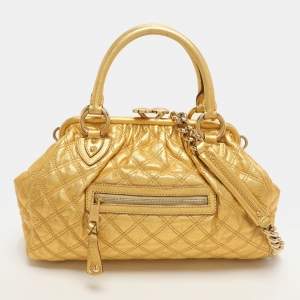 Pre Owned Marc Jacobs Stam Gold Leather Satchel