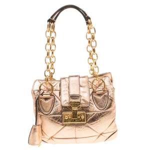 Marc Jacobs Rose Gold Quilted Leather Shoulder Bag