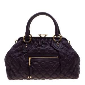 Marc Jacobs Purple Quilted Leather Stam Shoulder Bag