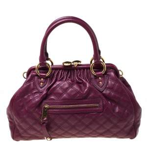 Marc Jacobs Purple Quilted Leather Stam Satchel