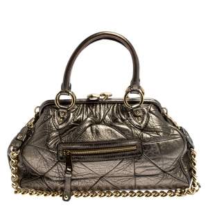 Pre Owned Marc Jacobs Metallic Quilted Leather Stam Shoulder Bag