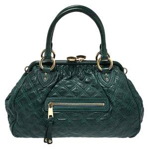 Pre Owned Marc Jacobs Green Quilted Leather Stam Shoulder Bag