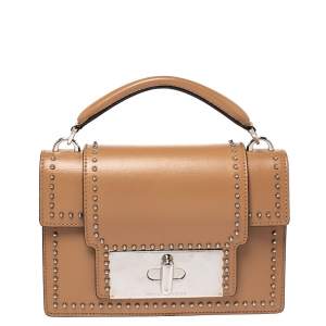 Marc Jacobs Beige Studded Leather Small Mischief Shoulder Bag