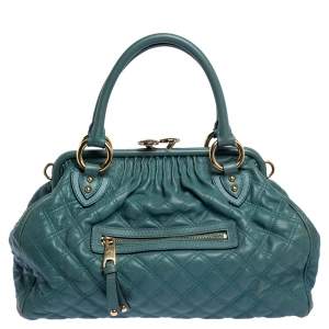 Marc Jacobs Pale Green Quilted Leather Stam Shoulder Bag