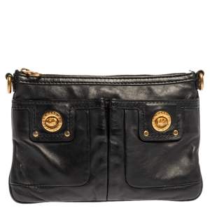 Marc Jacobs Black Leather Turnlock Crossbody Bag