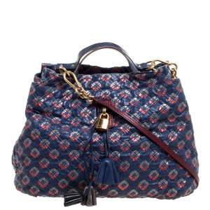 Marc Jacobs Blue/Metallic Quilted Leather Memphis Robert Jena Shoulder Bag