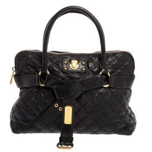 Pre Owned Marc Jacobs Black Leather Kari Satchel