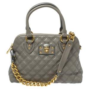 Pre Owned Marc Jacobs Brown Quilted Leather Carmine Satchel
