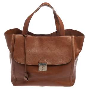 Pre Owned Marc Jacobs Brown Leather Front Pocket Tote 