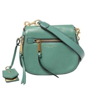 Marc Jacobs Green Leather Recruit Nomad Saddle Bag