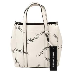Marc Jacobs White/Black Leather New York Magazine Tag Tote