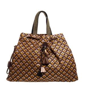 Marc Jacobs Brown/Rose Gold Leather Memphis Drawstring Tote