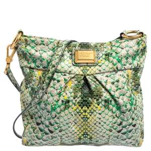 Marc Jacobs Green/Yellow Python Embossed PVC Slim Crossbody Bag