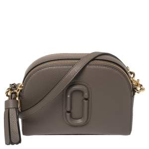 Marc Jacobs Grey Leather Small Shutter Camera Crossbody Bag