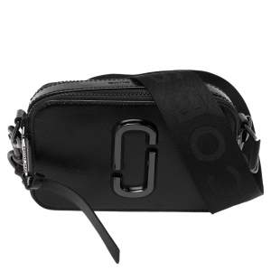 Pre Owned Marc Jacobs Black Glossy Leather Snapshot Camera Crossbody Bag