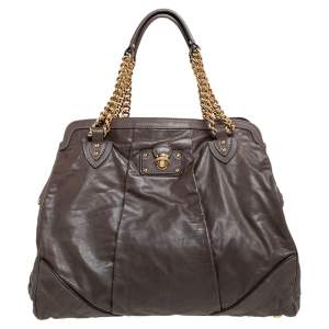 Marc Jacobs Grey Quilted Leather Alyona Satchel