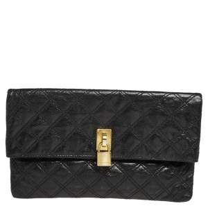 Pre Owned Marc Jacobs Black Quilted Leather Eugenie Clutch