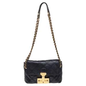 Marc Jacobs Black Quilted Leather Baroque Shoulder Bag