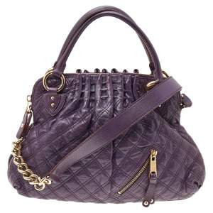 Marc Jacobs Purple Quilted Leather Cecilia Satchel