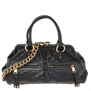 Marc Jacobs Black Quilted Leather Stam Satchel