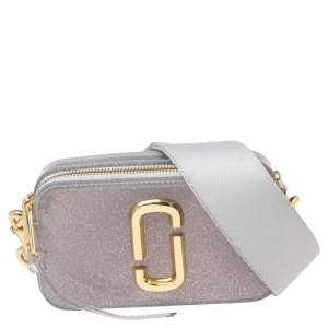 Pre Owned Marc Jacobs Silver Glitter Vinyl The Jelly Snapshot Shoulder Bag