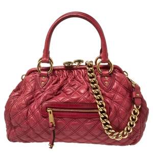 Marc Jacobs Pink Quilted Leather Stam Satchel