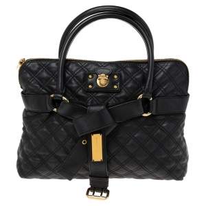Marc Jacobs Black Leather Kari Satchel
