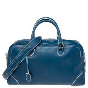 Pre Owned Marc Jacobs Blue Leather The Venetia Bowler Bag